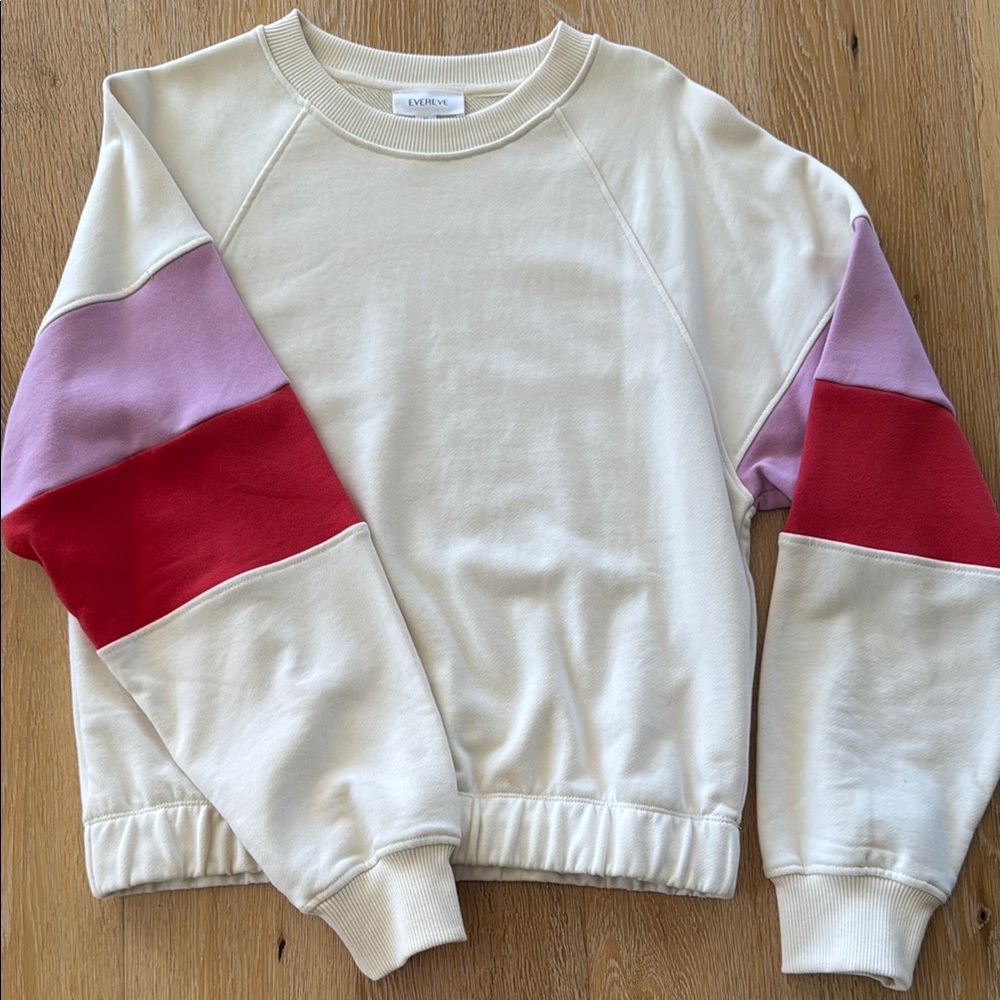 Evereve Colorblock Sweatshirt Size: M